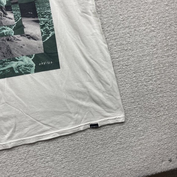 Y2K Oneill Shirt Men's S White Short Sleeve Surf Beach Graphic Tee Abstract - Picture 4 of 14